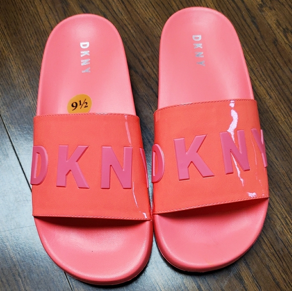 red dkny slides